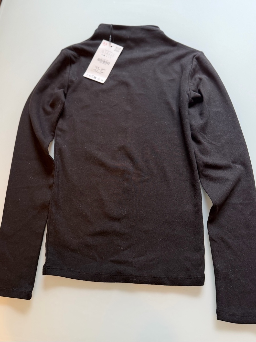 Zara Women’s Black Long Sleeve Mock Neck Shirt NWT